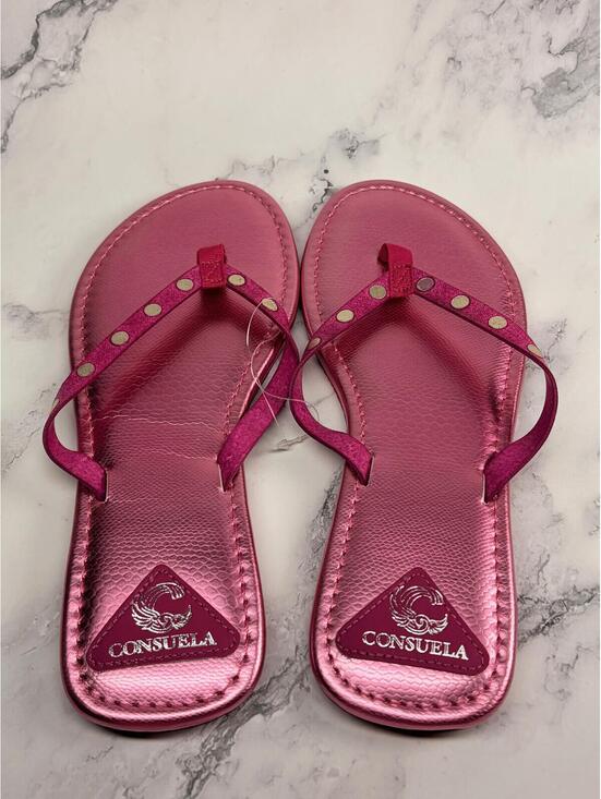 Consuela Shoes - Consuela Pink Metallic Flip Flops Sandals Women’s Size S
